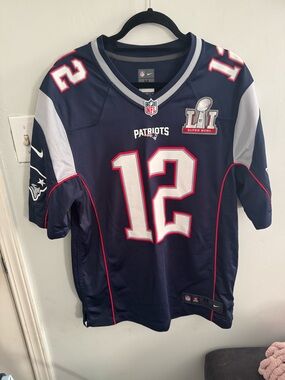 Nike New England Patriots Navy #12 Football Jersey